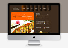 电脑端橙色小巧餐饮美食类PSD网站模板