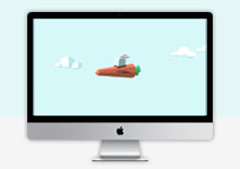 HTML5+svg萝卜兔子3D飞行小游戏源码下载